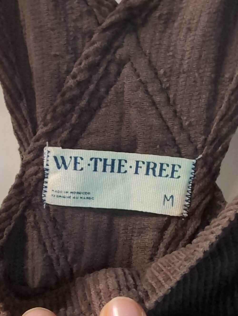 We The Free Brown Corduroy Cross-Back Shortalls - Picture 3 of 5